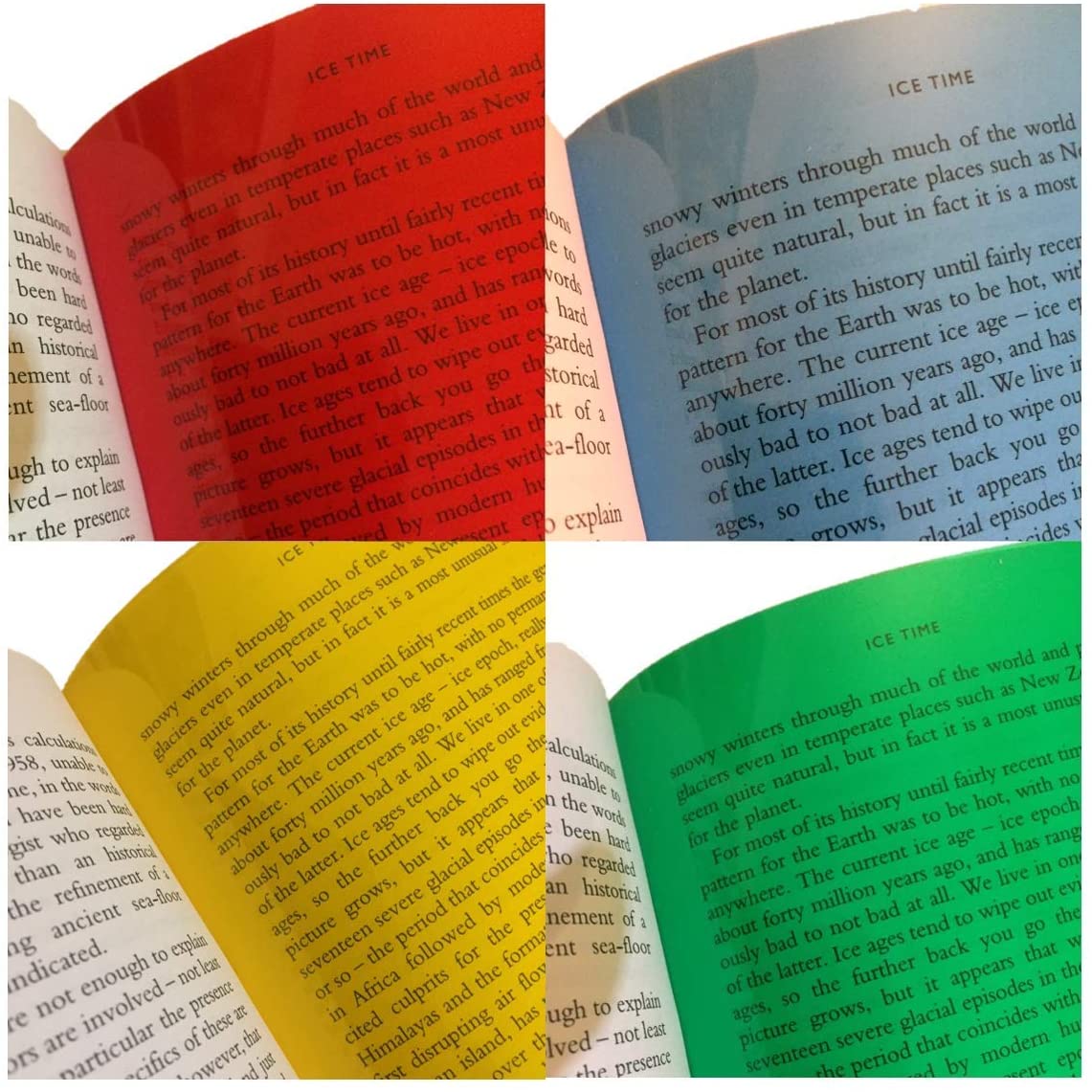 12 colours A4 reading aid coloured overlays for Dyslexia & Irlen Syndrome, 