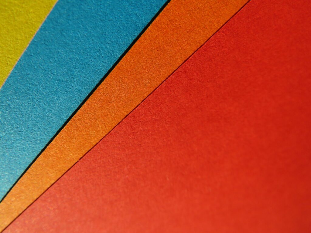 Various colours of shiny paper